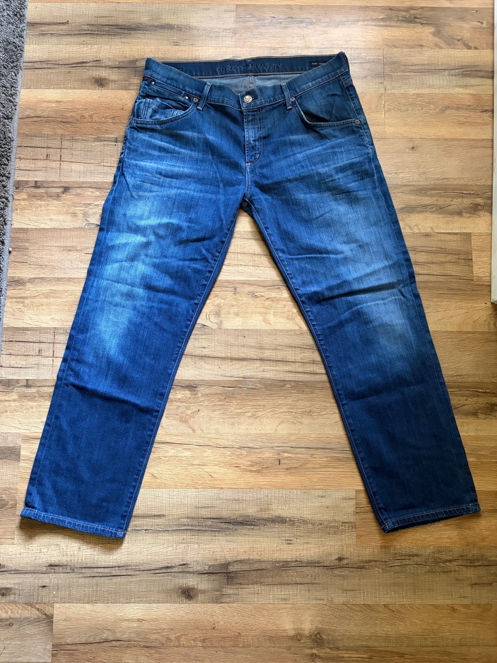 Citizens Of Humanity Dark Blue Cropped Ankle Jeans